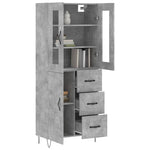 Highboard Concrete Grey 69.5x34x180 cm Engineered Wood 3198501