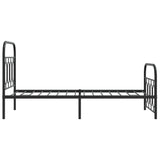 Metal Bed Frame without Mattress with Footboard Black 90x200cm 377128