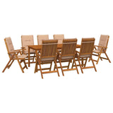 9-Piece Garden Dining Set 9 pcs Natural Solid Acacia Wood 3434628