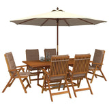 7-Piece Garden Dining Set Natural Solid Acacia Wood 3434502