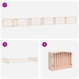 Dog Gate with Door Foldable 12 Panels 960 cm Poplar Wood 3155612