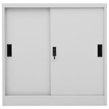 Office Cabinet with Sliding Door Light Grey 90x40x90 cm Steel 335951