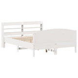 Bed Frame without Mattress White 140x190 cm Solid Wood Pine 3306973