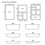 Gastronorm Containers 8 pcs GN 1/6 200 mm Stainless Steel 50909