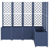 Garden Planter with Trellis Blue Grey 160x120x140 cm PP 367876