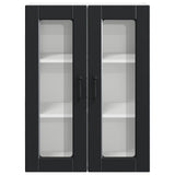Wall Glass Cabinet PORTO Black 60 x 31 x 80 cm Engineered Wood 885436