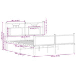 Bed Frame without Mattress Smoked Oak 140x200 cm Engineered Wood 4106927