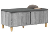 Hall Bench with Cushion with Door Grey Sonoma 80 x 38 x 46 cm 891533