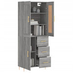 Highboard Grey Sonoma 69.5x34x180 cm Engineered Wood 3199807
