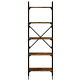 Bookcase 5-Tier Smoked Oak 56x31.5x174 cm Engineered Wood 833345