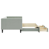 Daybed with Trundle&Drawers without Mattress Light Grey 90x190 cm Single 3196785