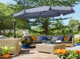 2.7m Garden Banana Parasol Cantilever Umbrella with Crank Handle and Cross Base for Outdoor, Hanging T3398P320143