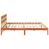 Bed Frame with Headboard Brown 200 x 200 cm Solid Pine wood 872151