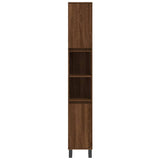 ZNTS 3 Piece Bathroom Cabinet Set Brown Oak Engineered Wood 3187804