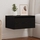 ZNTS Wall-mounted Bedside Cabinet with LED Lights Black Oak 860213