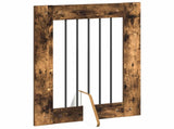 Dog Gate with Stands 4 pcs Smoked Oak 60 x 80 cm 892099