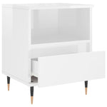 ZNTS Bedside Cabinets 2 pcs High Gloss White 40x35x50 cm Engineered Wood 830609