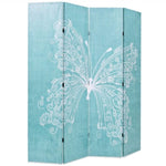 Folding Room Divider 160x170 cm Butterfly Blue 245886