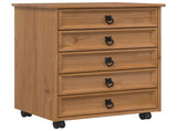 Rolling Cabinet with Drawers CORONA Honey Brown 42040533