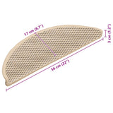 Stair Mats Self-adhesive Sisal-Look 15 pcs 56x17x3 cm Berber 326869