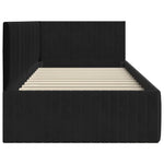 Corner Bed Frame with Headboard Black 90 x 190 cm Velvet 42016261