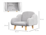 Kids Armchair Toddler Sofa Children Chair with Arm Rest, Wooden Frame, Velvet, PP Legs, Cloud Shape, T3398P347656