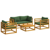 5 Piece Garden Lounge Set Modular Natural Solid Acacia Wood 3417254