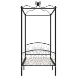 Canopy Bed Frame without Mattress Black Metal 90x200 cm 284474