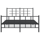 Bed Frame Black Powder-Coated Steel 140x190 cm Modern Bed Frame 355579