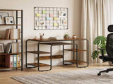 Desk with Storage Smoked Oak 113.5 x 52 x 75.5 cm 8008034