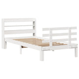Bed Frame with Headboard without Mattress White 90x190 cm Single 3306840
