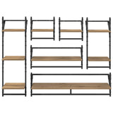Wall Shelf Set with Shelf 6 pcs Artisan Oak 100 x 25 x 30 cm 882839