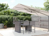 5 Piece Garden Bar Set with Cushions Grey Poly Rattan 3203940