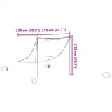 Beach Canopy with Sand Anchors Grey 214x236 cm 4008643