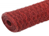 Chicken Wire Fence Steel with PVC Coating 25x1.2 m Red 143308