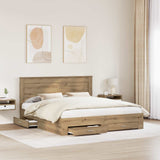 Bed Frame with Drawer with Headboard Manual Engineered Wood 3410296
