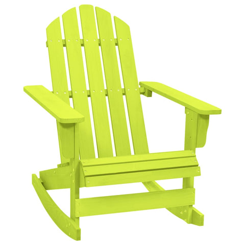 Garden Adirondack Rocking Chair Solid Fir Wood Green 315886