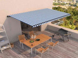 Manual Retractable Awning 500x350 cm Blue and White 3069216