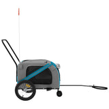 Pet Bike Trailer Blue and Grey Oxford Fabric and Iron 93897