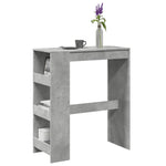 ZNTS Bar Table with Racks Concrete Grey 90x40x103.5 cm Engineered Wood 854376