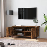 TV Cabinet with Doors Smoked Oak 102x35x45 cm Engineered Wood 826292