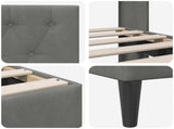 Bed Frame with Headboard Dark Grey 90 x 190 cm Velvet 42027692