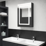 LED Bathroom Mirror Cabinet Shining Black 50x13x70 cm 326489