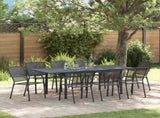 Garden Dining Set 9 pcs Anthracite Steel 3378834