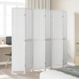 Room Divider 6 Panels White Solid Wood Paulownia 358731