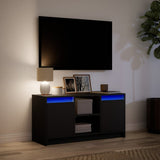 TV Cabinet with LED Black 100x34x50 cm Engineered Wood 852188