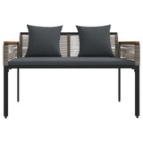 Outdoor Furniture Set Grey and Dark Grey Poly Rattan 42025227