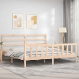 Bed Frame without Mattress 200x200 cm Solid Wood Pine 3191926