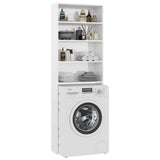 Washing Machine Cabinet High Gloss White 64x24x190 cm 808410