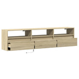 TV Wall Cabinet with LED Sonoma Oak 180x31x45 cm 3307942